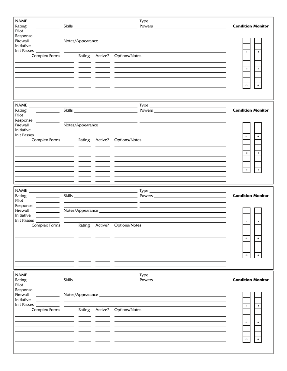 Shadowrun 4th Edition Character Sheets, Page 37