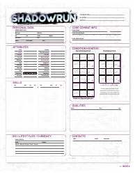 Document preview: Shadowrun Character Sheet