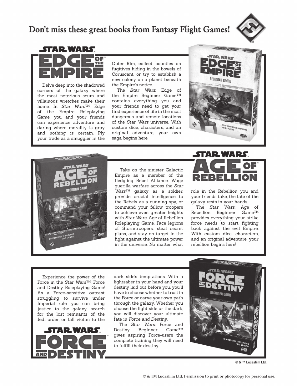 Star Wars Roleplaying Game Character Template, Page 23