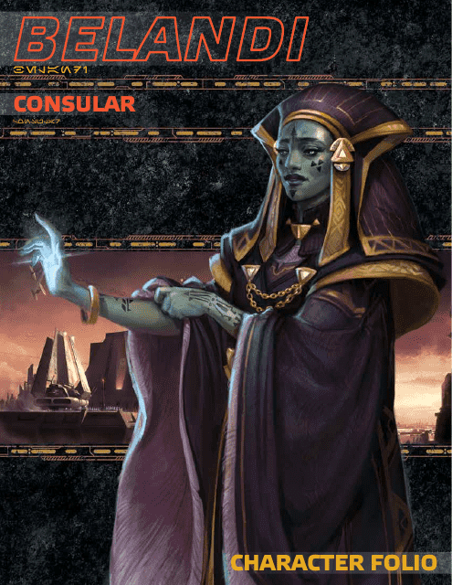 Star Wars Age of Rebellion Consular Belandi Character Sheet Image Preview