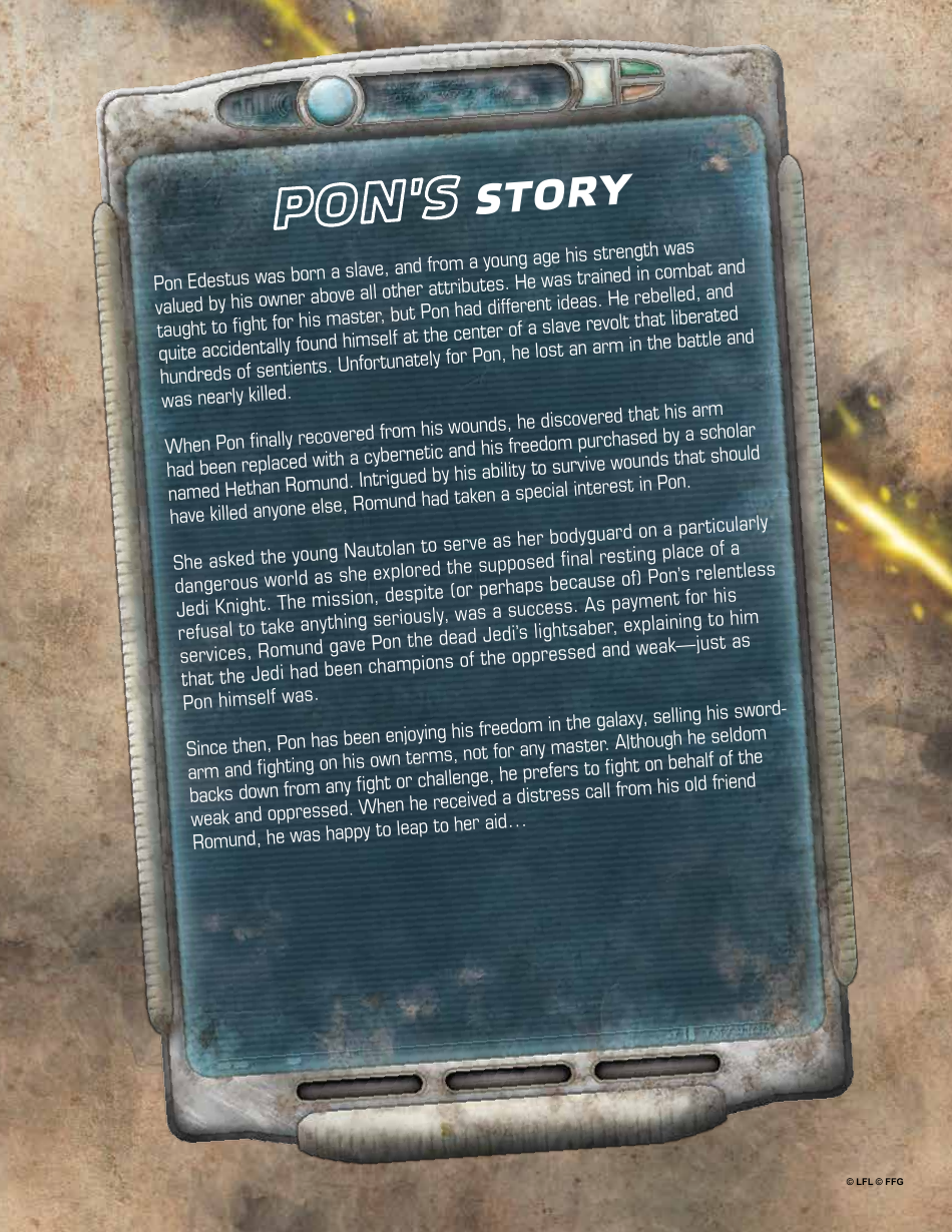 Star Wars Age of Rebellion Warrior Pon Character Sheet, Page 8