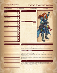 Document preview: Legacy of Dragonholt Character Sheets