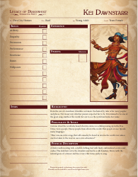 Legacy of Dragonholt Character Sheets, Page 2