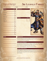 Legacy of Dragonholt Character Sheets, Page 4