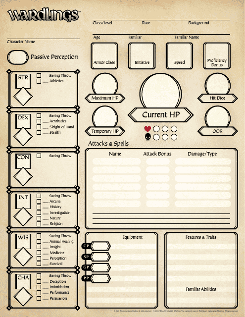 Wardlings Character Sheet