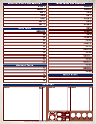 Pathfinder Character Sheet - Blue-Brown, Page 2