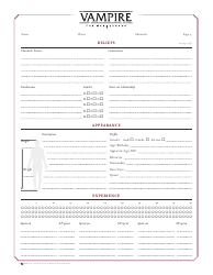 Vampire the Masquerade Official Character Sheet, Page 4