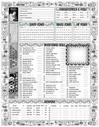 Document preview: Call of Cthulhu Character Sheet - Atomic Age