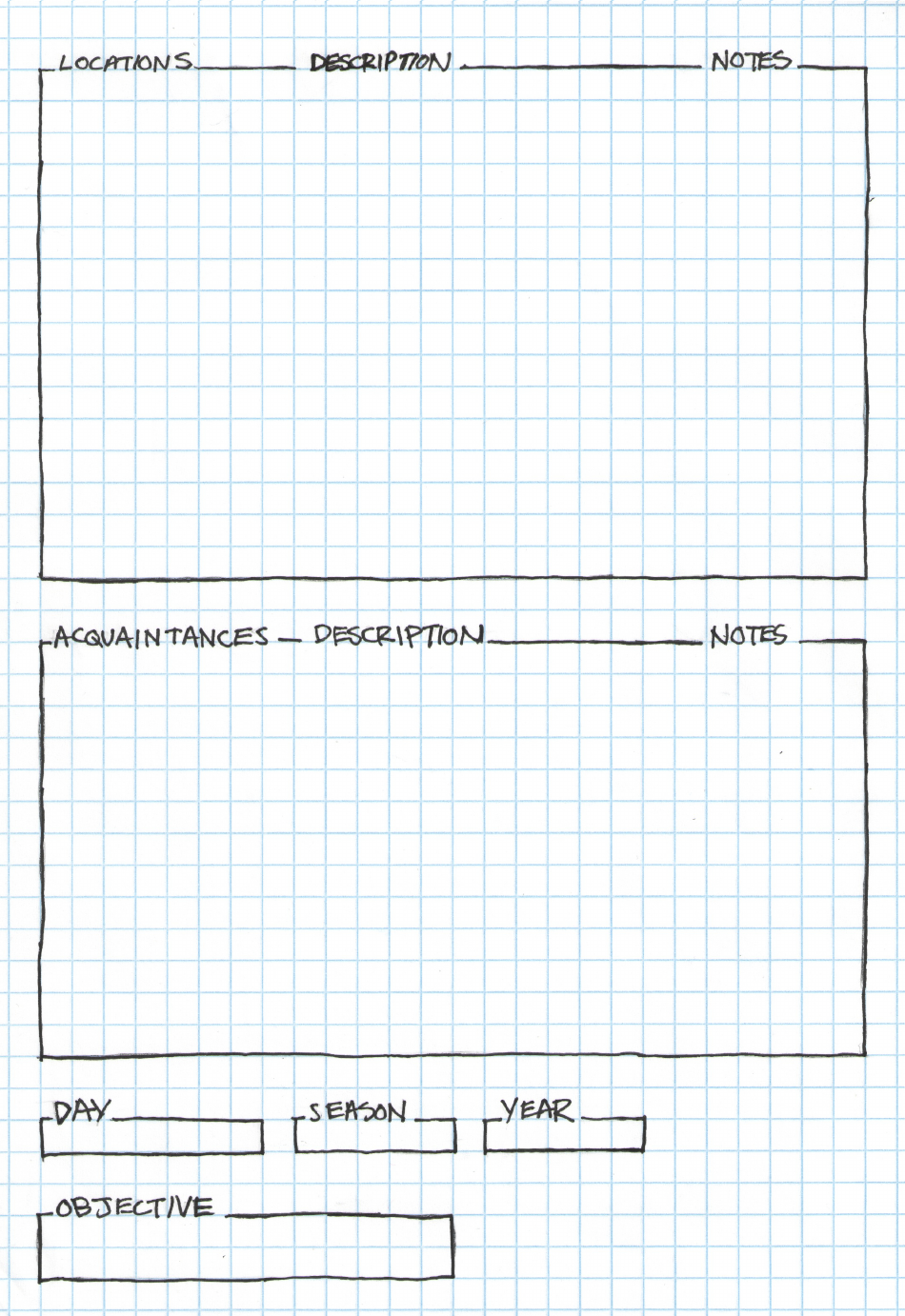 Dd Character Sheet - Graph Paper, Page 3