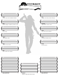 Document preview: Dungeons & Dragons Character Equipment Sheet