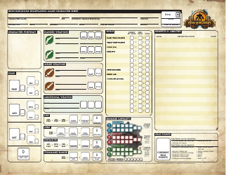 Document preview: Iron Kingdoms Roleplaying Game Character Sheet