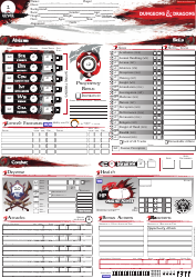 Document preview: Dungeons & Dragons Character Sheet - Red Dragon Design