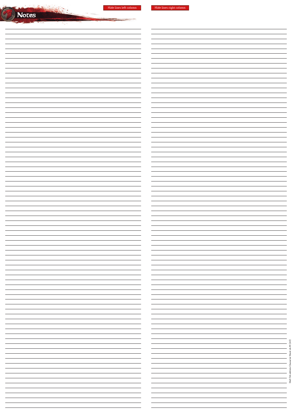 Dungeons  Dragons Character Sheet - Red Dragon Design, Page 6