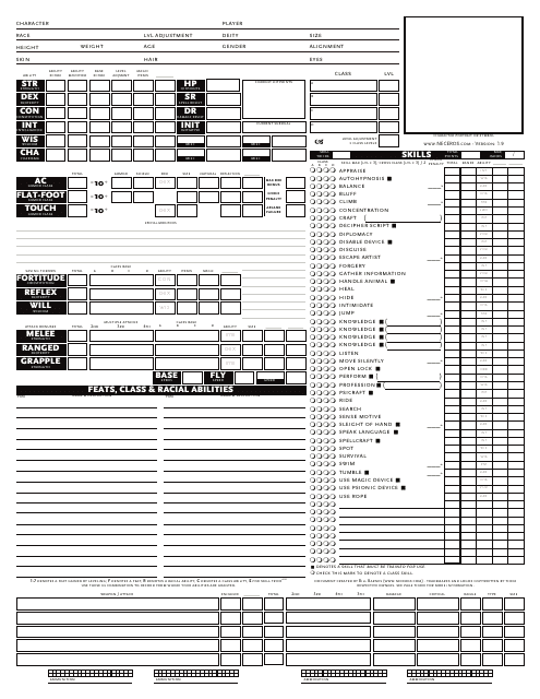 D&d 3.5e Character Sheet Download Printable PDF | Templateroller