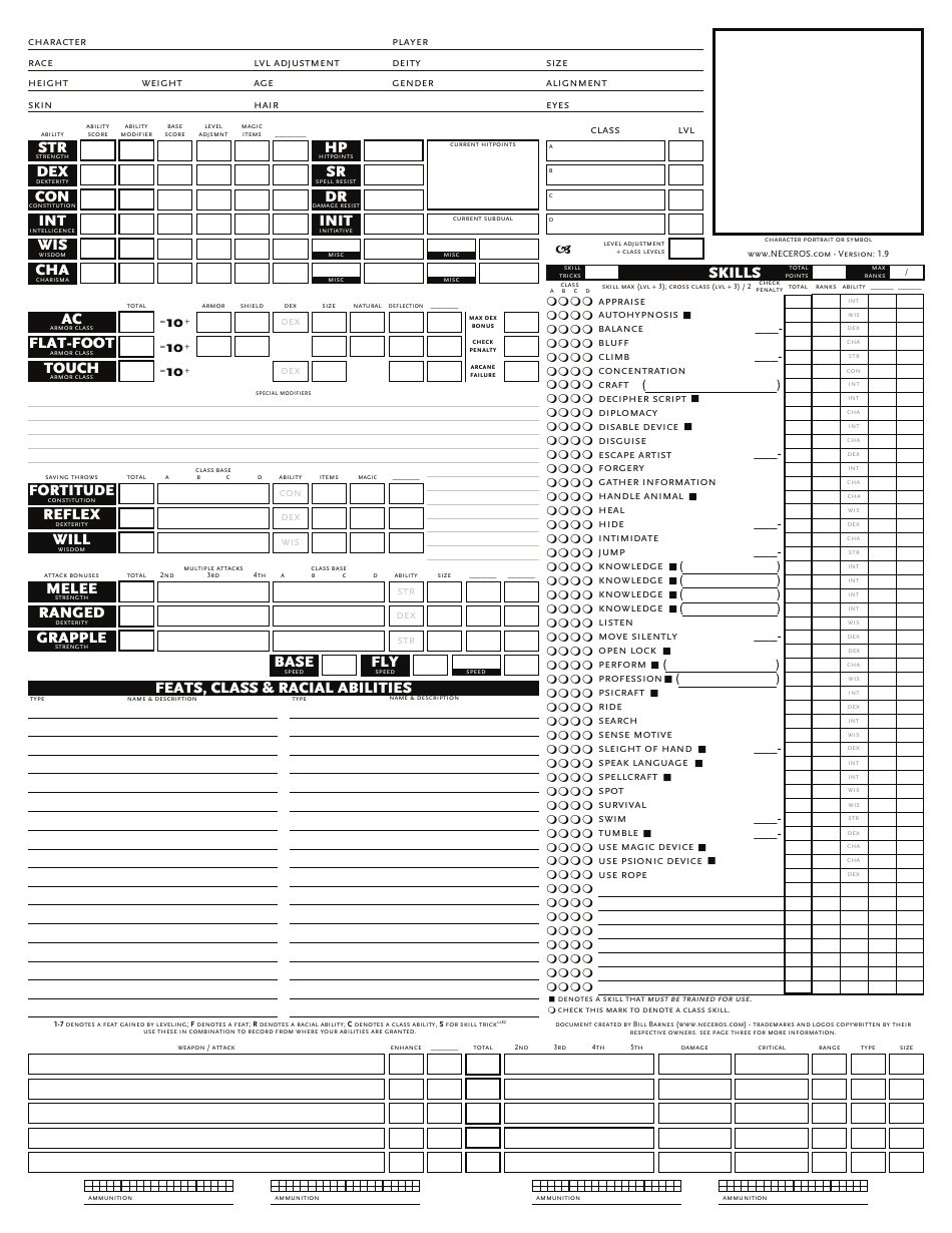 D&d 3.5e Character Sheet Download Printable PDF | Templateroller