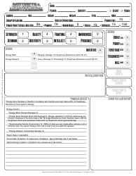 Document preview: Mutants & Masterminds Energy Controller Character Sheet