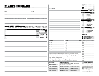 Blades in the Dark Character Sheets, Page 10