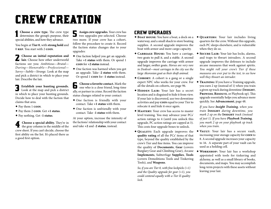 Blades in the Dark Character Sheets Download Printable PDF Templateroller