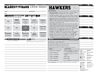 Blades in the Dark Character Sheets, Page 16