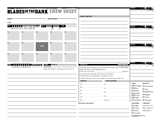 Blades in the Dark Character Sheets, Page 19