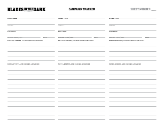 Blades in the Dark Character Sheets, Page 29