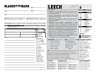 Blades in the Dark Character Sheets, Page 5
