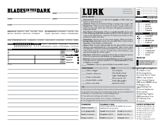 Blades in the Dark Character Sheets, Page 6