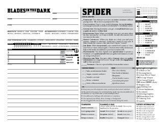 Blades in the Dark Character Sheets, Page 8