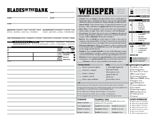 Blades in the Dark Character Sheets, Page 9