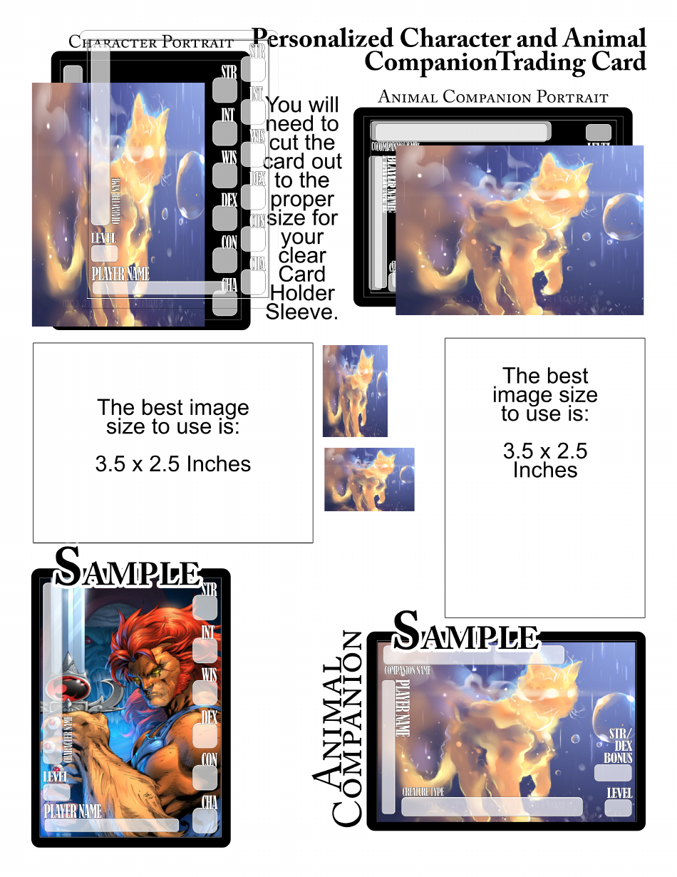 Pathfinder Character Sheet With Animal Companion Trading Card, Page 5