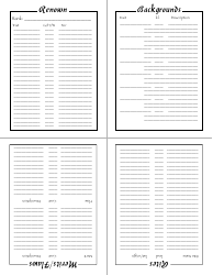 Werewolf the Apocalypse Character Sheet - Tables, Page 2