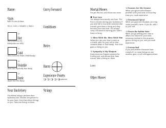 Monsterhearts Character Sheets, Page 12