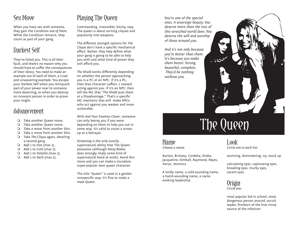 Monsterhearts Character Sheets, Page 13