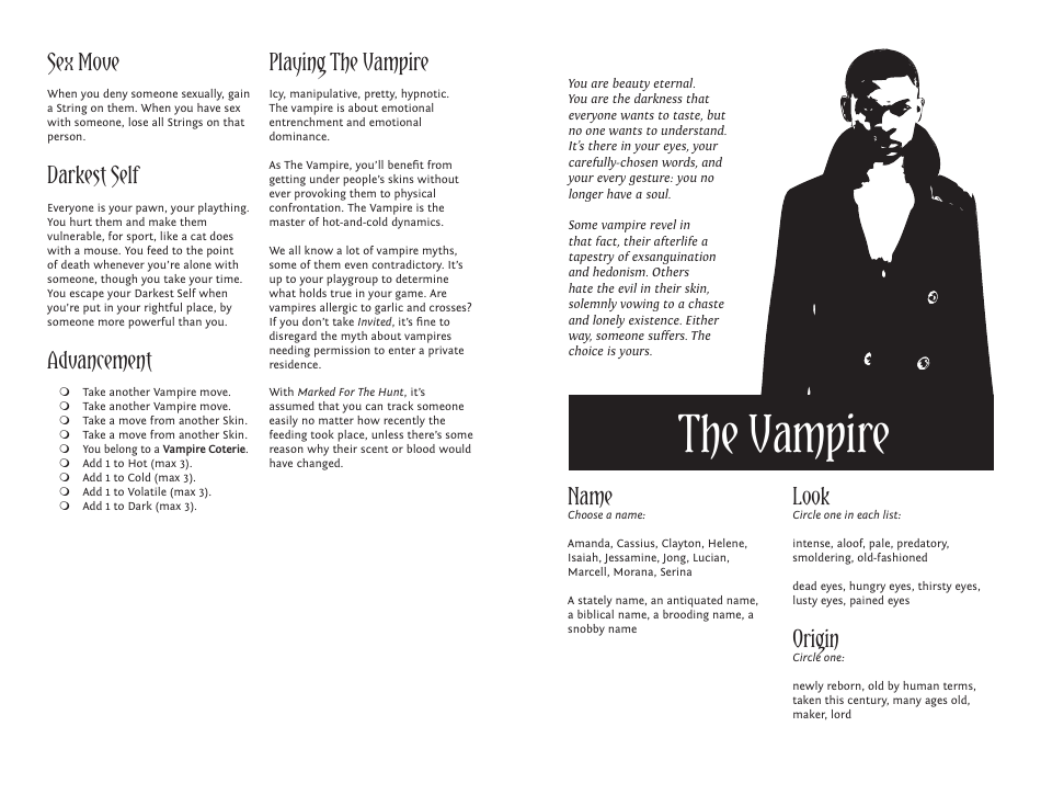 Monsterhearts Character Sheets, Page 15