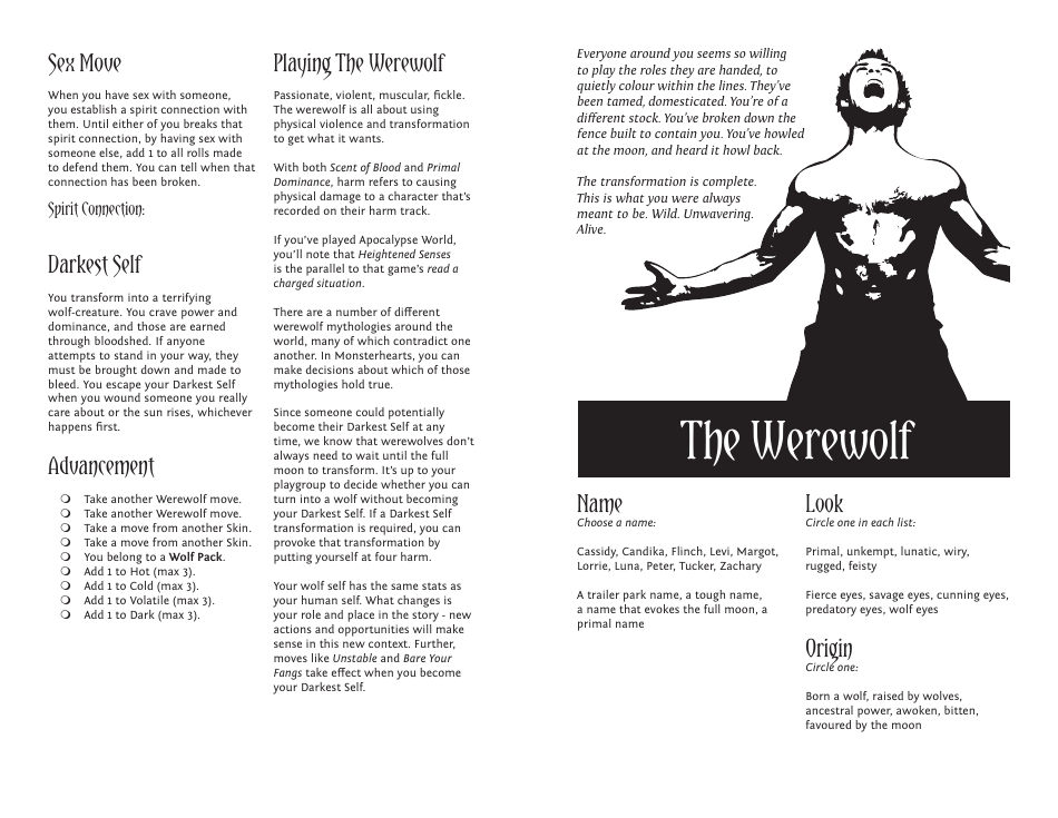 Monsterhearts Character Sheets, Page 17