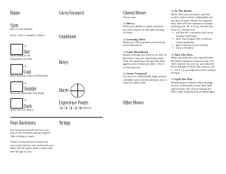 Monsterhearts Character Sheets, Page 2