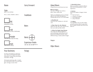 Monsterhearts Character Sheets, Page 8