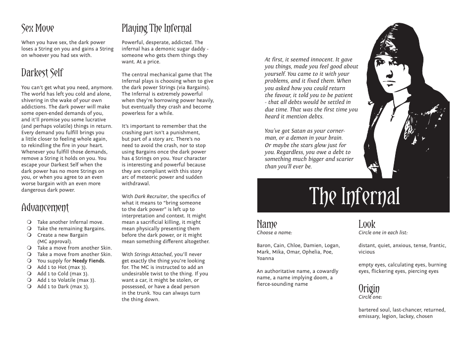 Monsterhearts Character Sheets, Page 9