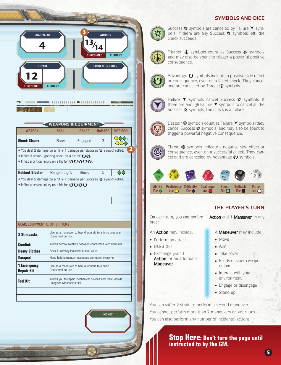 Star Wars Edge of the Empire Technician Mathus Character Sheet, Page 5