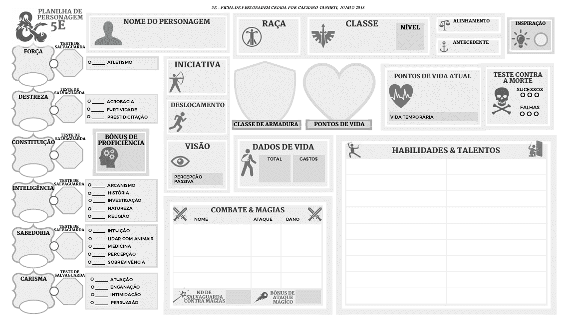 D&d 5e Character Sheet (Portuguese)