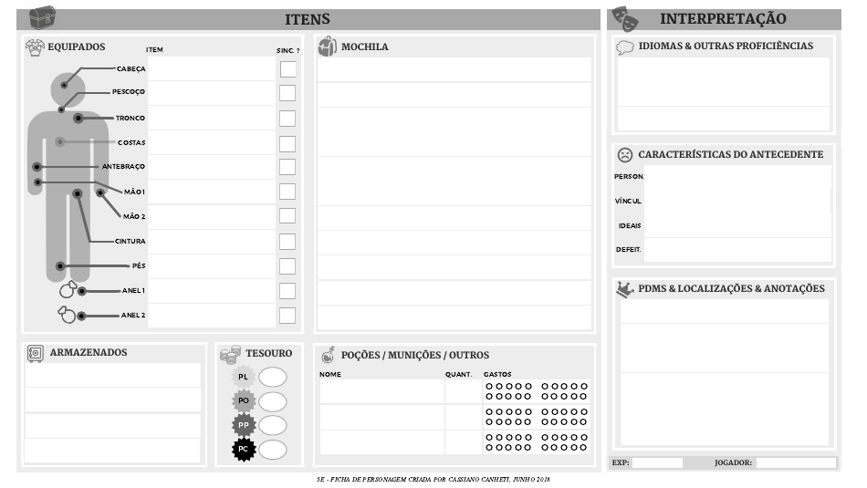Dd 5e Character Sheet (Portuguese), Page 2