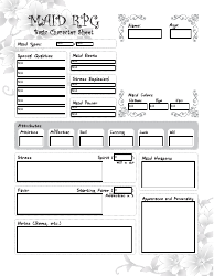 Document preview: Maid Rpg Basic Character Sheet - Interactive
