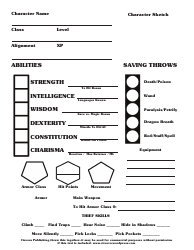 Document preview: B/X D&d Fighter/Thief Character Sheet