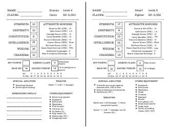 Swords and Wizardry Character Sheet