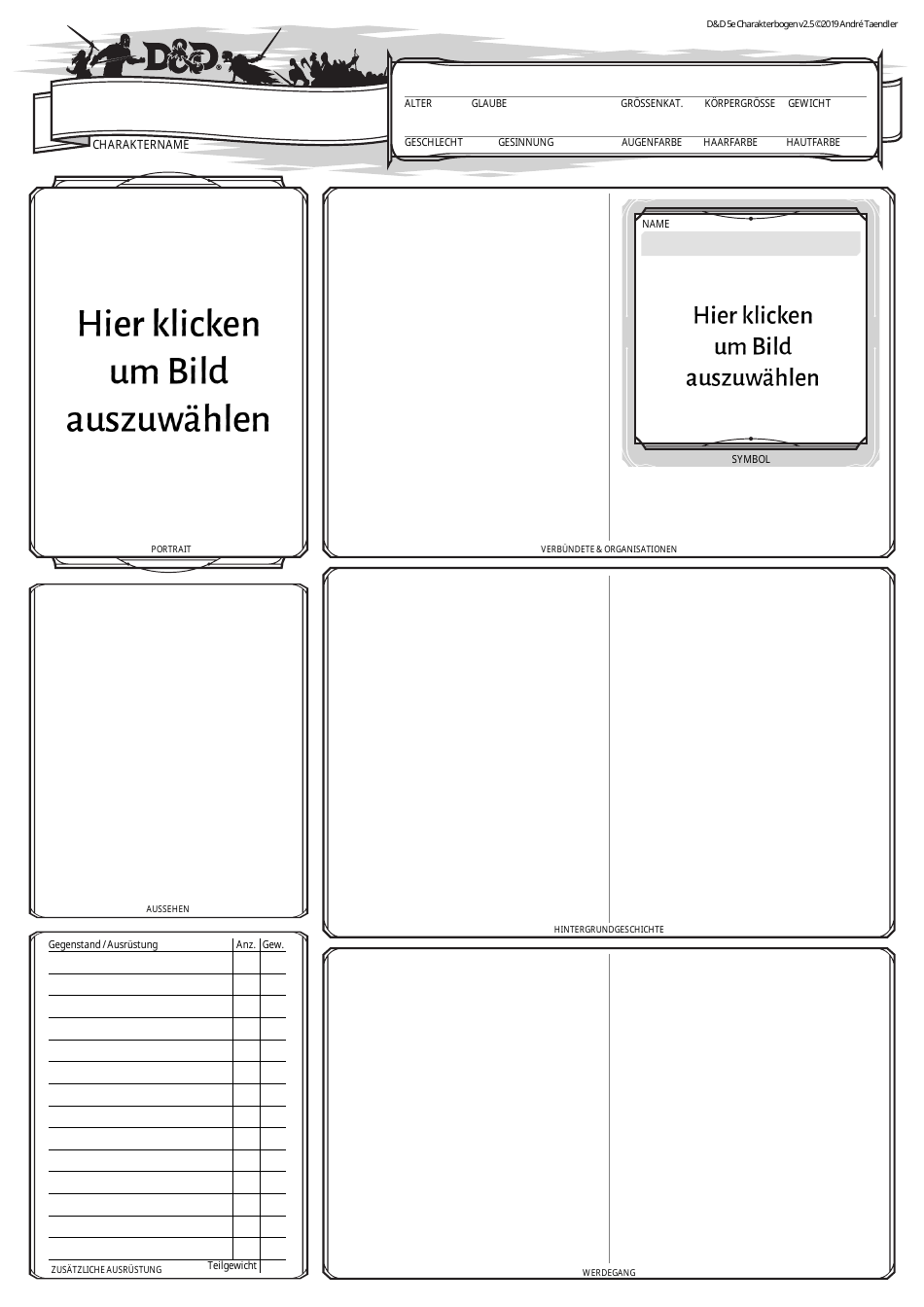 D&d Character Sheet Download Fillable PDF (German) | Templateroller