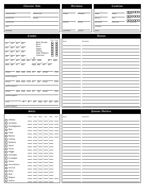Fantasy Craft Character Sheet Download Fillable PDF | Templateroller