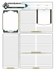 D&amp;d Character Sheet - Gold-Blue, Page 2