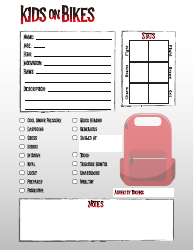 Document preview: Kids on Bikes Character Sheet