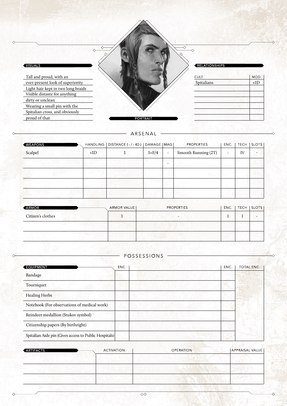 Degenesis Characters Sheets - Harms Way, Page 8