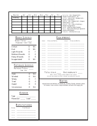Ars Magica 4th Edition Character Record Sheet, Page 2